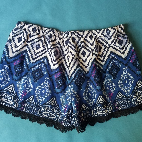No Boundaries Pants - No Boundaries blue aztec shorts